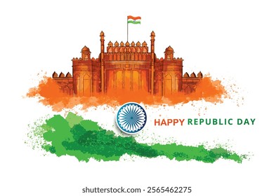 Beautiful indian flag theme republic day card background