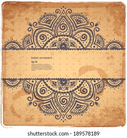 Beautiful Indian floral ornament can be used as a greeting card