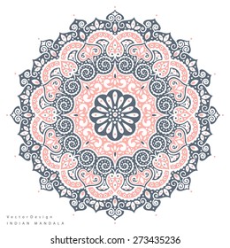 Beautiful Indian floral ornament can be used as a greeting card