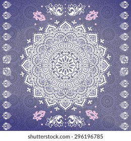 Beautiful Indian floral ornament can be used as a greeting card