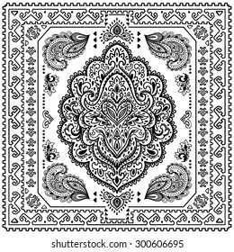 Beautiful Indian floral ornament can be used as a greeting card
