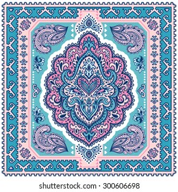 Beautiful Indian floral ornament can be used as a greeting card