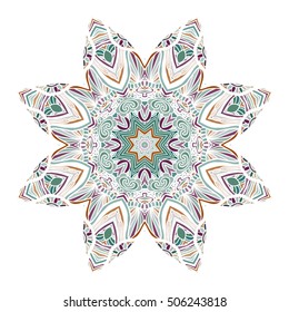 Beautiful Indian floral ornament. Ethnic Mandala. Henna tattoo style. hand drawn design.
