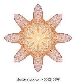 Beautiful Indian floral ornament. Ethnic Mandala. Henna tattoo style. hand drawn design.