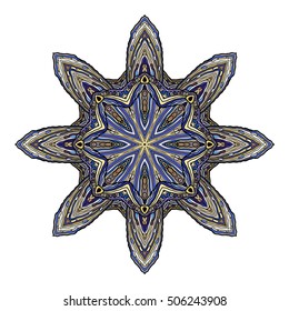Beautiful Indian floral ornament. Ethnic Mandala. Henna tattoo style. hand drawn design.