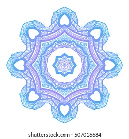 Beautiful Indian floral ornament. Ethnic Mandala. Henna tattoo style. hand drawn design.