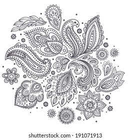 Beautiful Indian floral ornament for your business