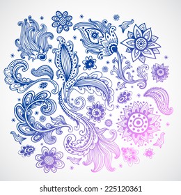 Beautiful Indian floral ornament for your business