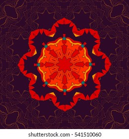 Beautiful Indian floral seamless ornament print. Ethnic Mandala Fabrik. Vector Buddhism style Meditation Print. Can be used for textile, greeting card background, coloring book, phone case print