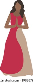 Beautiful Indian girl vector. Beautiful girl in national Indian clothes
