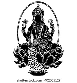 goddess lakshmi images stock photos vectors shutterstock https www shutterstock com image vector beautiful indian goddess lakshmi vector illustration 402055129