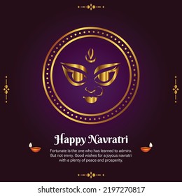 Beautiful Indian Hindu festival happy Navratri banner design.