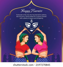 Beautiful Indian Hindu festival happy Navratri banner design.