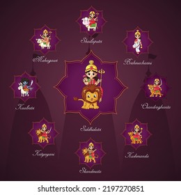 Beautiful Indian Hindu Festival Happy Navratri Banner Design.