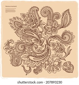 Beautiful Indian paisley ornament for your business