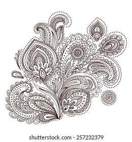 Beautiful Indian Paisley Ornament Your Business Stock Vector (royalty 