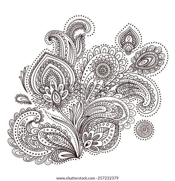 Beautiful Indian Paisley Ornament Your Business Stock Vector (Royalty ...