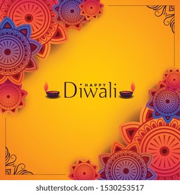 beautiful indian pattern style happy diwali background