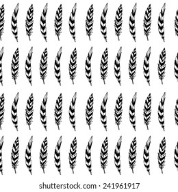 Beautiful indian seamless pattern with feathers in vector.