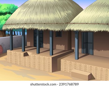 Beautiful indian village hut house