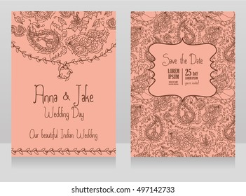 Beautiful indian wedding design, vector illustration