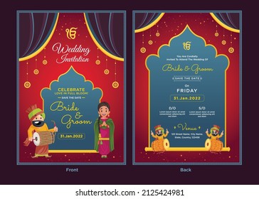 Beautiful Indian wedding invitation card template design.