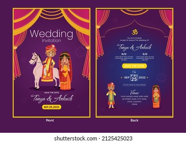 Beautiful Indian wedding invitation card template design.