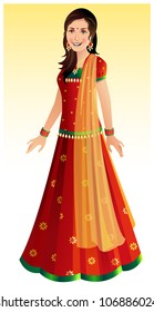 Beautiful Indian woman wearing a traditional Indian outfit