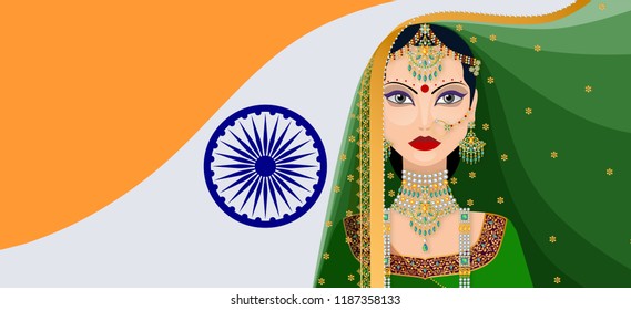 Beautiful indian women traditional  sari dress.