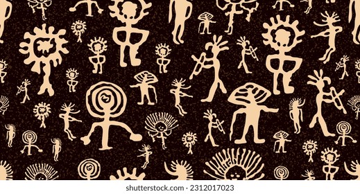 Beautiful indigenous ancient forms pattern seamless