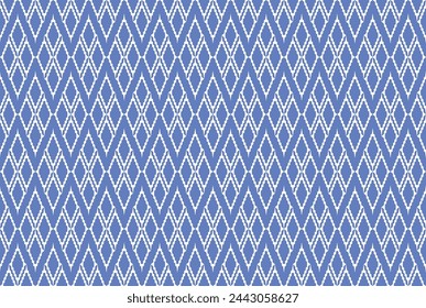 Beautiful Indigo colour geometric background. Fabric and Textile pattern. Print design. Graphic design. Vector pattern. Geometric pattern. Seamless fabric pattern. Blue fabric. Repeating textile.  