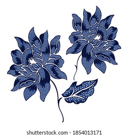 Hermoso patrón de batik floral indonesio