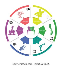 A beautiful infographic design, A vector illustration of Orthopaedic set of icons, Hand drawing art of ortho symbols