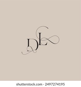 beautiful initial DL line and bold mix concept wedding serif monogram logo letter