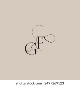 beautiful initial wedding serif monogram logo letter line and bold mix concept GF