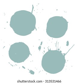 Beautiful ink design elements. Vector illustration. Ink vector stains. 