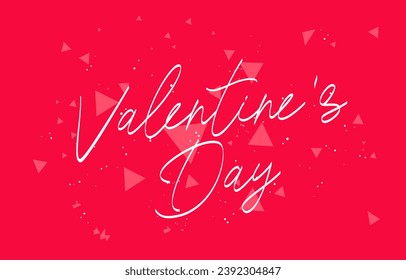 Beautiful inscription - Happy Valentine's Day on a red abstract background. Lettering. Elements for the design of a poster for Valentine's Day. Vector illustration.