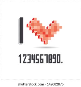 Beautiful inscription - I love numbers. Vector illustration