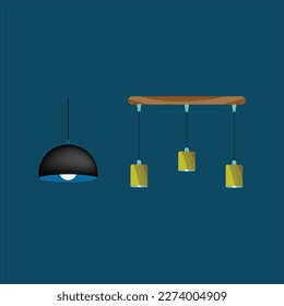 Beautiful interior light Vector, Bulb collection, and soft background. lights illustration.