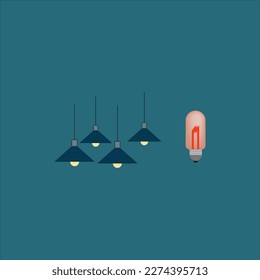 Beautiful interior light Vector, Bulb collection, and soft background. lights illustration.