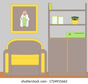 beautiful interior in vintage style vector