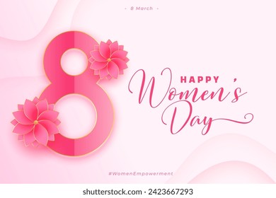 beautiful international women's day celebration background with flower decor vector