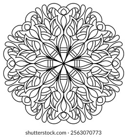 beautiful intricate mandala design for coloring book page , creative mandala art for wall art
