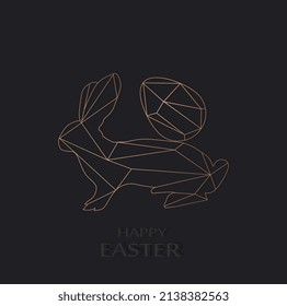 Beautiful invitation card with colorful easter on black background for decoration design.