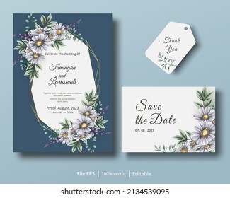 a beautiful invitation card with a combination of floral and soft colors suitable to complement the needs of wedding invitation designs.