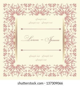 Beautiful invitation card with floral elements
