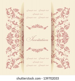 Beautiful invitation card with floral elements