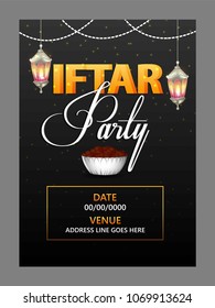 A beautiful invitation card & flyer for iftar dinner celebration & Party.