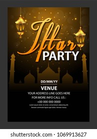 A beautiful invitation card & flyer for iftar dinner celebration & Party.