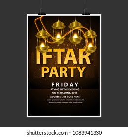 A beautiful invitation card & flyer for iftar dinner celebration & Party.